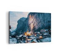 Impression sur Toile 120x80cm Tableaux Image Photo Lauterbrunnen Suisse Vallée