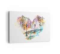 Impression sur Toile 120x80cm Tableaux Image Photo lieu ville Architecture coeur