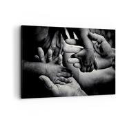 Impression sur Toile 120x80cm Tableaux Image Photo Mains Tolérance Communauté