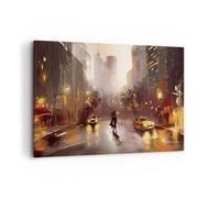 Impression sur Toile 120x80cm Tableaux Image Photo Manhattan Couple Rue