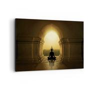 Impression sur Toile 120x80cm Tableaux Image Photo Méditation Temple Ombre