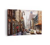 Impression sur Toile 120x80cm Tableaux Image Photo New York Aquarelle Decoration