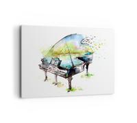 Impression sur Toile 120x80cm Tableaux Image Photo Piano Nature Musique élégance