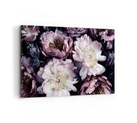 ARTTOR Tableau Décoratif sur Toile 120x80 cm Botanique Fleurs - 5076 | Pivoines Violettes Impression sur Toile Grand Décoration Murale Art Mural Toile Imprimée Salon Chambre Cuisine ARTTOR