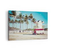 Impression sur Toile 120x80cm Tableaux Image Photo Plage Miami Floride