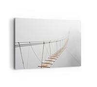 Impression sur Toile 120x80cm Tableaux Image Photo Pont Suspendu Brouillard