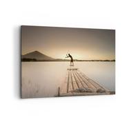 Impression sur Toile 120x80cm Tableaux Image Photo Radeau Ouest Le Soleil