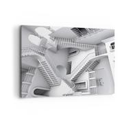 Impression sur Toile 120x80cm Tableaux Image Photo Science Illusion Escaliers