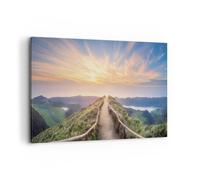 Impression sur Toile 120x80cm Tableaux Image Photo Sentier Montagne Açores
