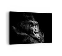 Deco Cadre Décoration Salon Singe Gorille Portrait Moderne Impression sur Toile 120x80cm Image Tableau Decoration Murale Chambre Horizontal Art Wall Grand Tableaux Decoratifs Muraux AA120x80-5007