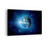 Impression sur Toile 120x80cm Tableaux Image Photo Terre Univers Etoiles Galaxie