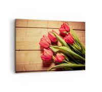 Impression sur Toile 120x80cm Tableaux Image Photo Tulipes Bouquet été jardin