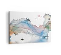 Impression sur Toile 120x80cm Tableaux Image Photo Vagues Montagnes Fée