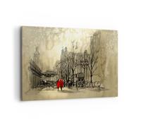 Impression sur Toile 120x80cm Tableaux Image Photo ville femme amant Decoration