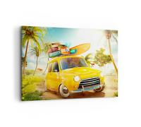 Impression sur Toile 120x80cm Tableaux Image Photo Voiture plage voyage été