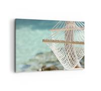 Impression sur Toile 120x80cm Tableaux Image Photo Voyage hamac tropique plage