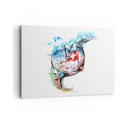 Impression sur Toile 120x80cm Tableaux Image Photo Watch suisse alpes nuage