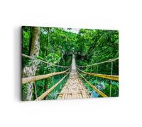 Impression sur Toile 120x80cm Tableaux Image trottoir arbre bois passerelle