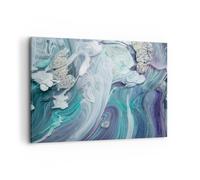 Impression sur Toile 120x80cm Tableaux L'Abstraction En Trois Dimensions Bleu