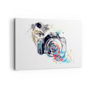 Impression sur Toile 120x80cm Tableaux Le photographe appareil mise au point