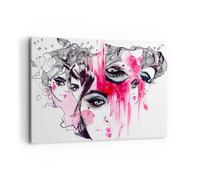 Impression sur Toile 120x80cm Tableaux Les femmes visages yeux illustration