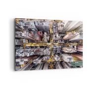 Impression sur Toile 120x80cm Tableaux Metropolis Photographie Aérienne Rue