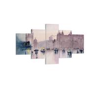 Impression sur Toile 125x70cm Tableaux Aquarelle Ville Monuments Historiques