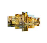 Impression sur Toile 125x70cm Tableaux Bateau rivière architecture histoire