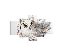 Impression sur Toile 125x70cm Tableaux Chouette plumes la sagesse la nature