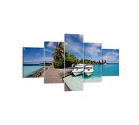 Impression sur Toile 125x70cm Tableaux Île des Maldiviens archipel océan hutte