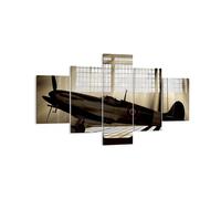 Impression sur Toile 125x70cm Tableaux Image Airplain Hangar vol historique