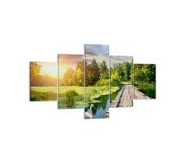Impression sur Toile 125x70cm Tableaux Image architecture promenade Swan Paysage