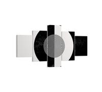 Impression sur Toile 125x70cm Tableaux Image L'Abstraction Roue Noir Et Blanc