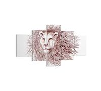 Impression sur Toile 125x70cm Tableaux Image Lion le roi la faune la fourrure