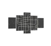 Impression sur Toile 125x70cm Tableaux Image Noir Et Blanc Labyrinthe Ligne