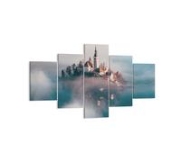 Impression sur Toile 125x70cm Tableaux Image Photo Alpes Bled Église Decoration