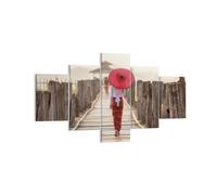 Impression sur Toile 125x70cm Tableaux Image Photo Birmanie Parapluie Pont