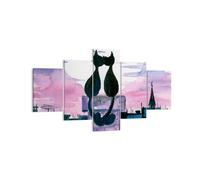 Impression sur Toile 125x70cm Tableaux Image Photo Chats toit amour animal