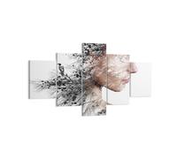 Impression sur Toile 125x70cm Tableaux Image Photo Femme Double Exposition