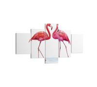 Impression sur Toile 125x70cm Tableaux Image Photo Flamants Roses Rose Couple