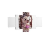 Impression sur Toile 125x70cm Tableaux Image Photo Hérisson Cupcake Pour Enfants