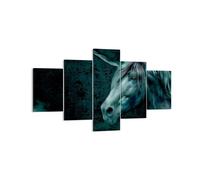 Impression sur Toile 125x70cm Tableaux Image Photo Infographie cheval corne