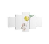 Impression sur Toile 125x70cm Tableaux Image Photo Lapin Ballons Pour Enfants