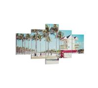 Impression sur Toile 125x70cm Tableaux Image Photo Plage Miami Floride