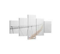 Impression sur Toile 125x70cm Tableaux Image Photo Pont Suspendu Brouillard