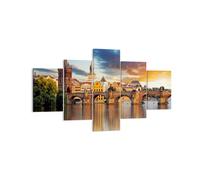 Impression sur Toile 125x70cm Tableaux Image Photo Prague pont histoire rivière