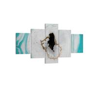 Impression sur Toile 125x70cm Tableaux Image Photo Renversé Tache Turquoise