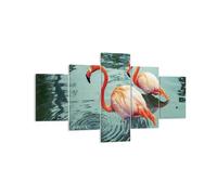 Impression sur Toile 125x70cm Tableaux Image Photo Rose Flamants Roses Eau