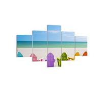 Impression sur Toile 125x70cm Tableaux Image Photo Sunbed rivage Floride Été