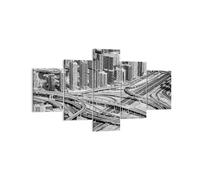 Impression sur Toile 125x70cm Tableaux Image Photo Ville Gratte-ciel Autoroute